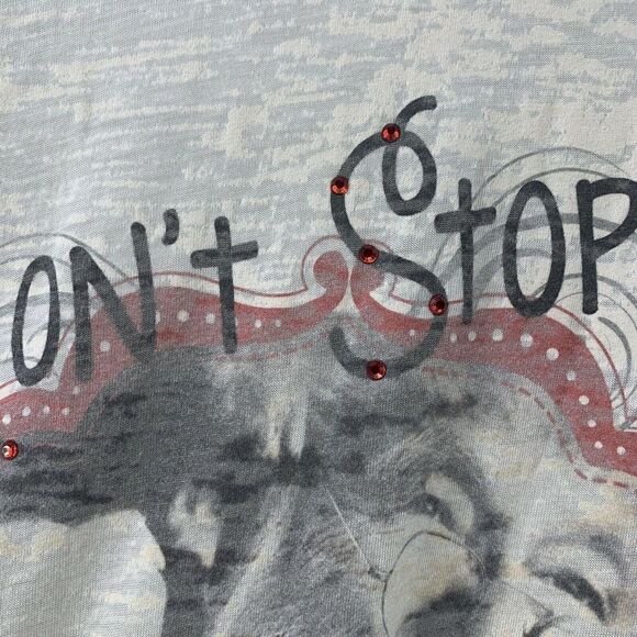 Santa Dont Stop Believin' Christmas Ragland Tee L - Picture 4 of 7